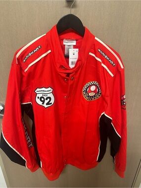 Mario Kart Canvas Racing Jacket Red size medium NWT